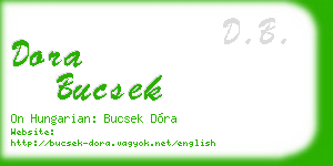 dora bucsek business card